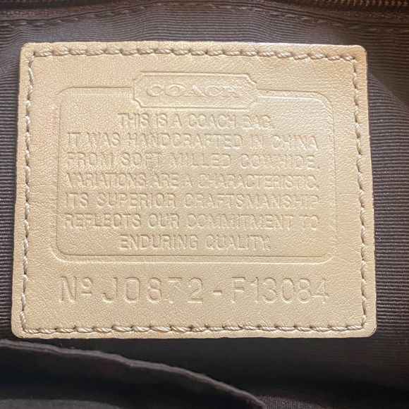 Coach Hampton Cream Leather Carryall Satchel Tote Handbag Braid Pebble F13084 - Picture 14 of 16